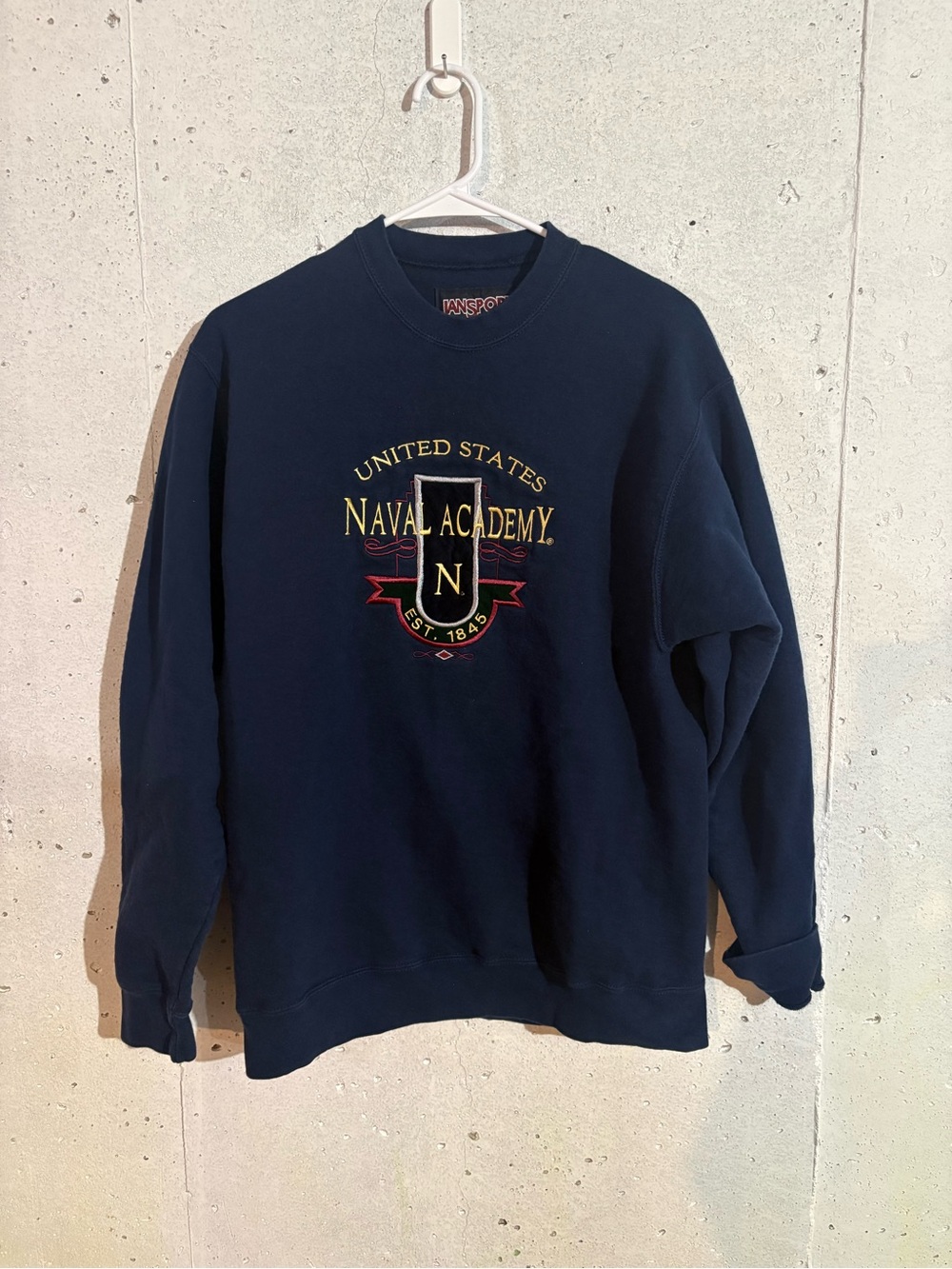 Vintage JanSport US Naval Academy Embroidered Sweatshirt | Size: Medium